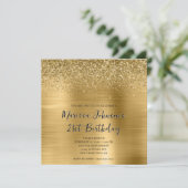 Invitation Sparkly Parties scintillant Gold Foil 21e annivers (Debout devant)