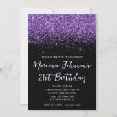 Invitation Sparkly Royal Purple Parties scintillant Noir 21e  (Devant)