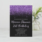 Invitation Sparkly Royal Purple Parties scintillant Noir 21e  (Debout devant)