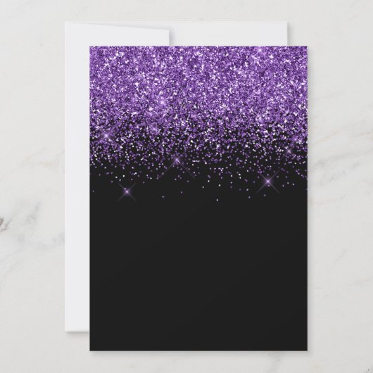 Invitation Sparkly Royal Purple Parties scintillant Noir Numé (Dos)