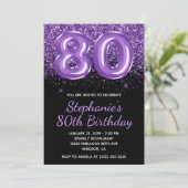 Invitation Sparkly Royal Purple Parties scintillant noir Numé (Debout devant)