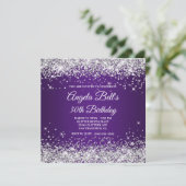 Invitation Sparkly Silver Parties scintillant Royal Purple 30 (Debout devant)