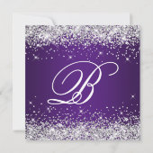 Invitation Sparkly Silver Parties scintillant Royal Purple 30 (Dos)