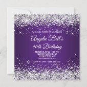 Invitation Sparkly Silver Parties scintillant Royal Purple 40 (Devant)