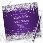 Invitation Sparkly Silver Parties scintillant Royal Purple 50