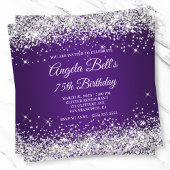 Invitation Sparkly Silver Parties scintillant Royal Purple 75