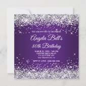 Invitation Sparkly Silver Parties scintillant Royal Purple 80 (Devant)