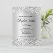 Invitation Sparkly Silver Parties scintillant Satin Foil 21e  (Debout devant)
