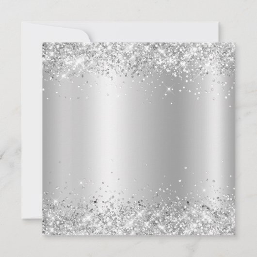 Invitation Sparkly Silver Parties scintillant Satin Shimmer 2 (Dos)