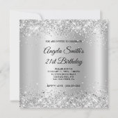 Invitation Sparkly Silver Parties scintillant Satin Shimmer 2 (Devant)