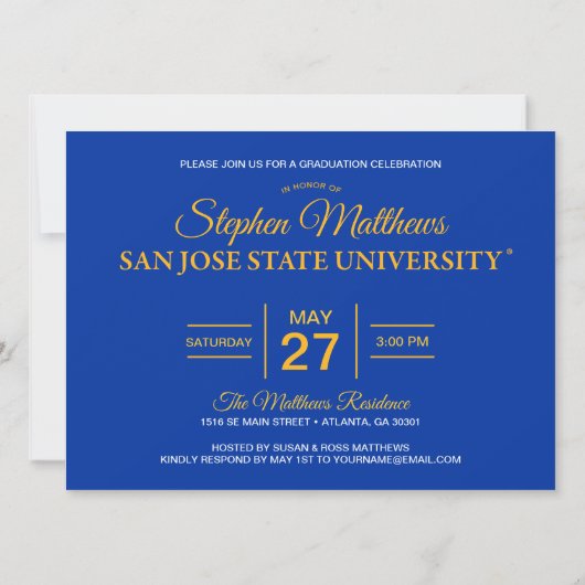 Invitation Spartiates de San Jose State (Dos)