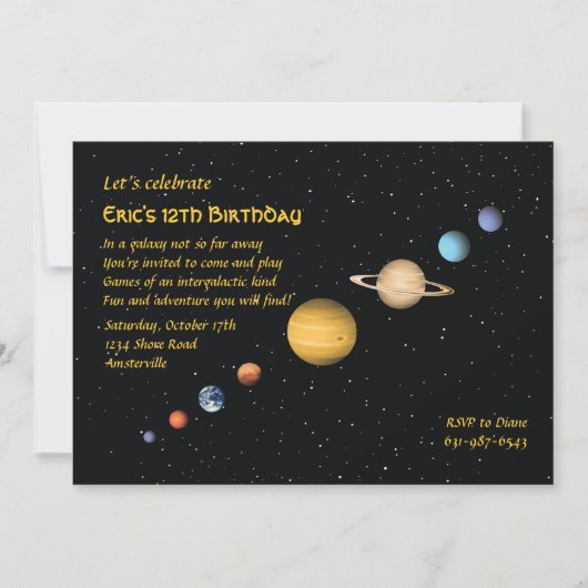 Invitation spatiale (Devant)