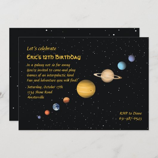 Invitation spatiale (Devant / Derrière)