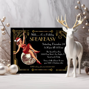 Invitation Speakeasy Christmas Great Gatsby Art Déco Party