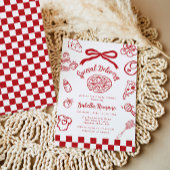Invitation Special Delivery Whimsical Bow Pizza Baby Shower