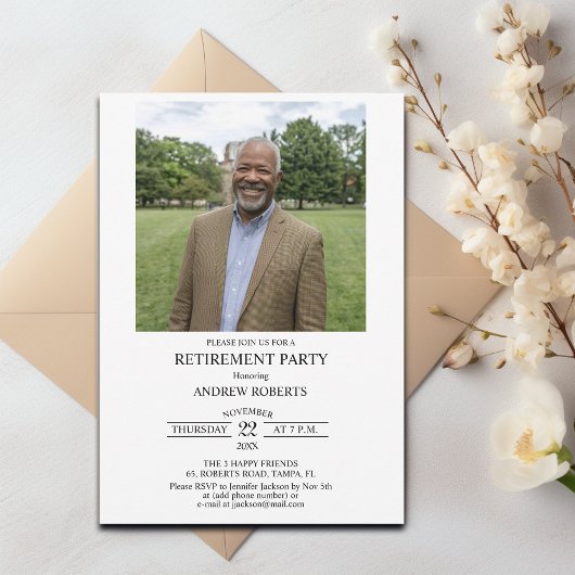 Invitation Special Photo Elegant Retirement Party