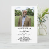 Invitation Special Photo Elegant Retirement Party (Debout devant)