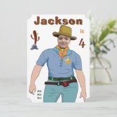 Invitation Spécial Sheriff Kids Cowboy Photo originale (Debout devant)