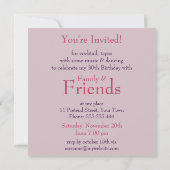 Invitation spéciale à la fête de la princesse diva (Dos)
