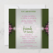 Invitation spéciale à une soirée verte et rose en (Dos)