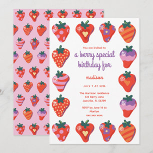 Invitation spéciale Berry Anniversaire - Rose