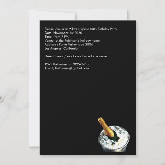 Invitation spéciale Big Bird (Dos)