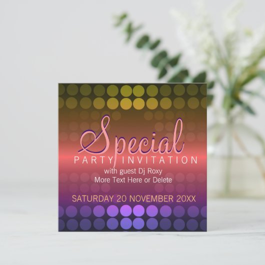 Invitation spéciale Disco Dots Shiny (Debout devant)