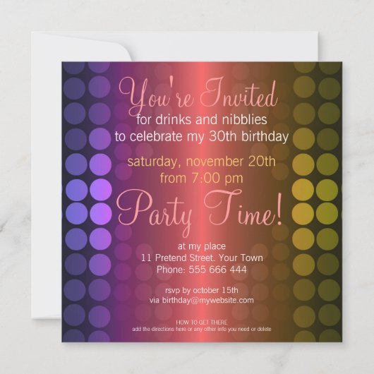 Invitation spéciale Disco Dots Shiny (Dos)