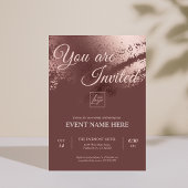 Invitation spéciale éditable en bronze élégant pou