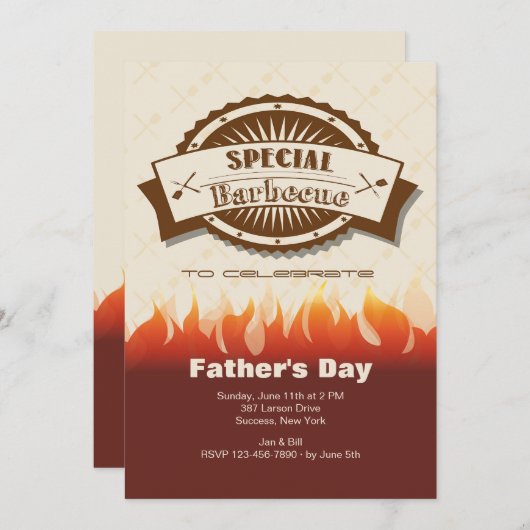 Invitation spéciale Fête des pères Barbecue (Devant / Derrière)