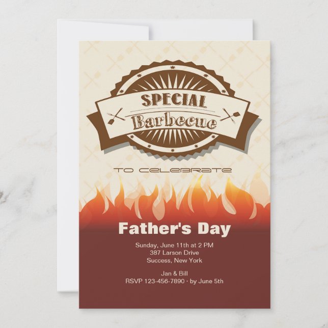 Invitation spéciale Fête des pères Barbecue (Devant)