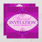 Invitation spéciale Filles Pink & Purple (Devant / Derrière)
