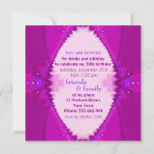 Invitation spéciale Filles Rose Chaud et Violet (Dos)