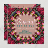 Invitation spéciale pour les Roses Turquoises et r (Devant / Derrière)