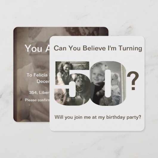 Invitation spéciale pour une fête d'anniversaire d (Devant / Derrière)