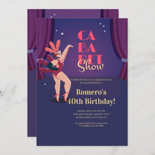 Invitation Spectacle de cabaret (Devant / Derrière)