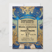 Invitation Spectacle de cirque vintage Carnaval Royal Bleu &  (Devant)