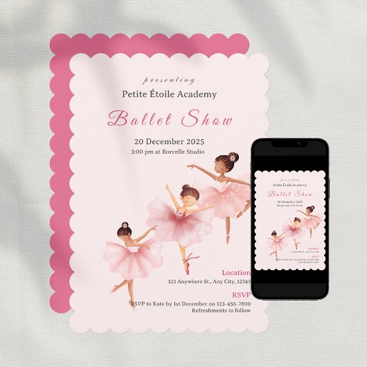 Invitation Spectacle de danse d'enfants de l'école de ballet