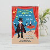 Invitation Spectacle de magicien garçon pour anniversaire (Debout devant)