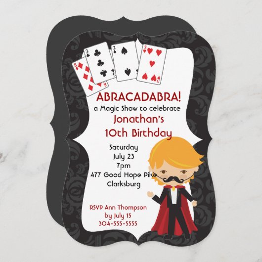 Invitation Spectacle de magie (Devant / Derrière)