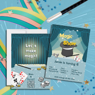 Invitation Spectacle magique Enfants 8e anniversaire Fête Inv