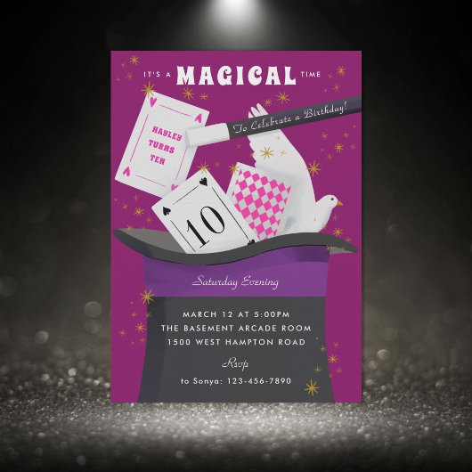 Invitation Spectacle magique fête d'anniversaire