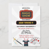 Invitation Spectacle magique fête d'anniversaire (Devant)