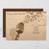 Invitation Spectacle vocal vintage rétro (Devant / Derrière)