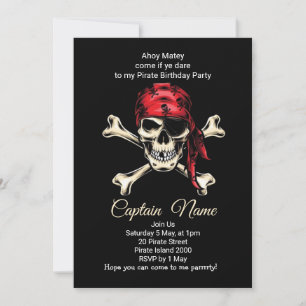 Invitation Spectaculaire fête d'anniversaire du Pirate !