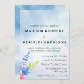 Invitation Spectaculaire Mariage Floral Vows Aimer Vivre (Devant / Derrière)