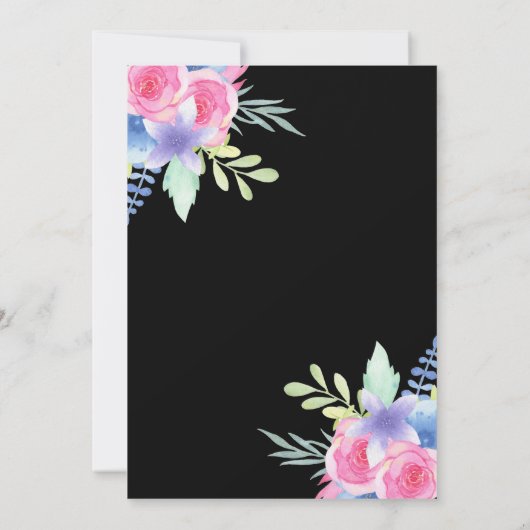 Invitation Spectaculairement Élégant Simple Floral Luxueux (Dos)