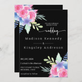 Invitation Spectaculairement Élégant Simple Floral Luxueux (Devant / Derrière)