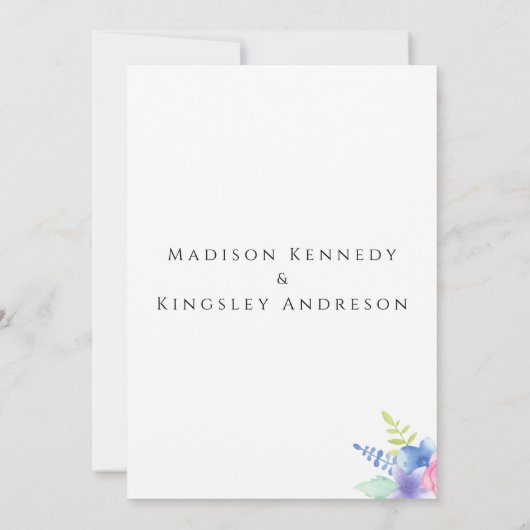 Invitation Spectaculairement Simple Élégant Luxueux Floral (Dos)