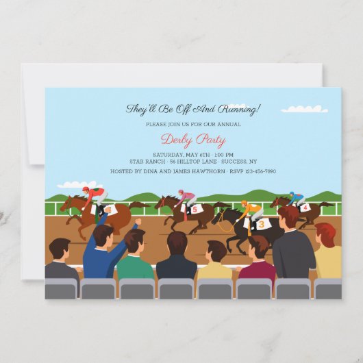 Invitation Spectateurs de courses hippiques (Devant)